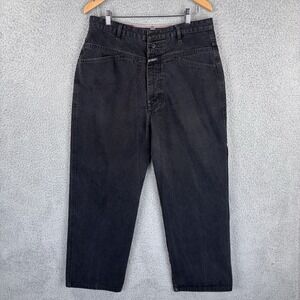 Vintage Marithe Francois Girbaud Jeans Men 34x29 Black Wide Leg Baggy 90s Y2K